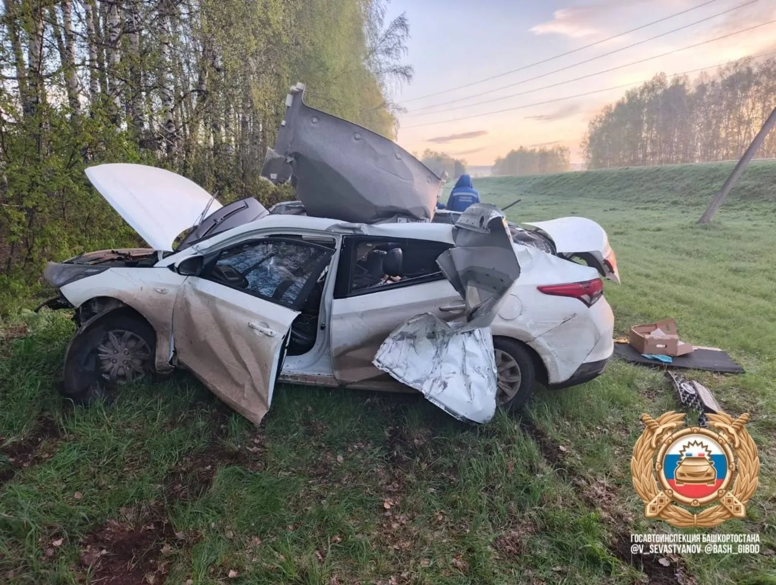 В страшном ДТП в Башкирии 32-летний водитель вылетел в кювет и погиб