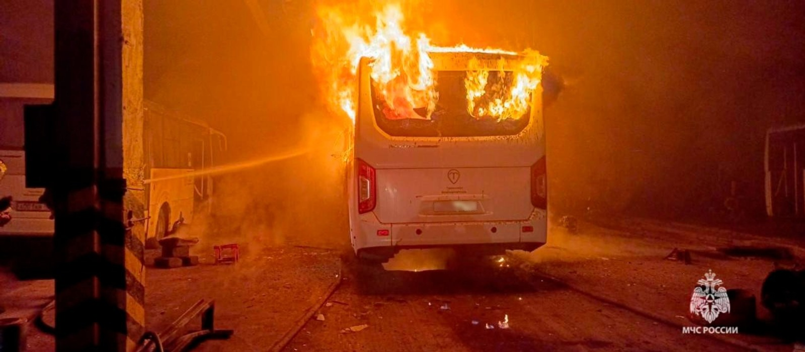 В Башкирии сгорел автобус